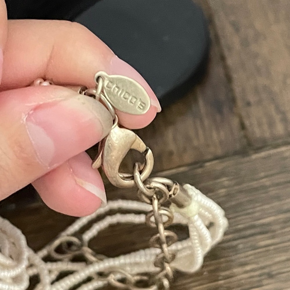 Chicos Shell Beaded Statement Necklace - image 3